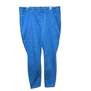 Simply Vera Wang Woman's Sie 1X Legging Pull On Blue Stretch Fake Fly